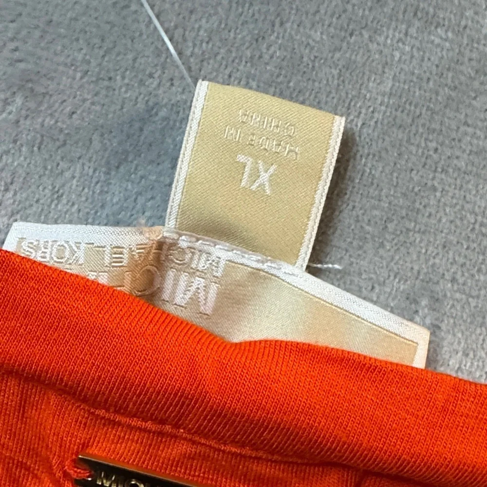 Michael Kors Orange Fringe Tank Top with gold accents NWT XL
